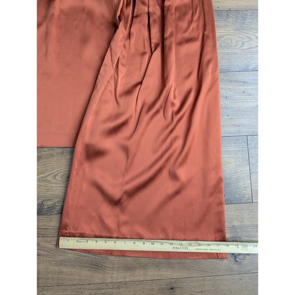 Banana Republic Rust Orange 100% Silk Wide Leg Palazzo Pants Size 6 - Picture 10 of 10